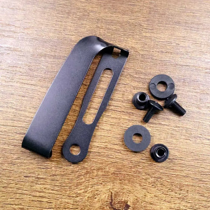 Slotted Belt Clip Buckle for Kydex Sheath – Black/Stonewashed EDC Holster Belt Loop Clamp with Mounting Screws