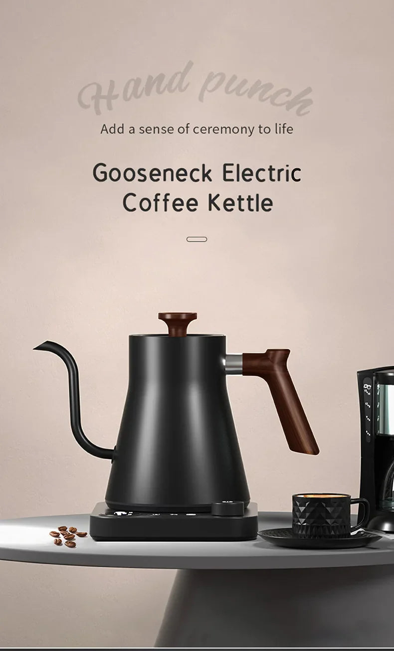 1200W Intelligent Electric Kettle - Gooseneck Hand Brewed Coffee Pot for Milk Powder & Precision Brewing