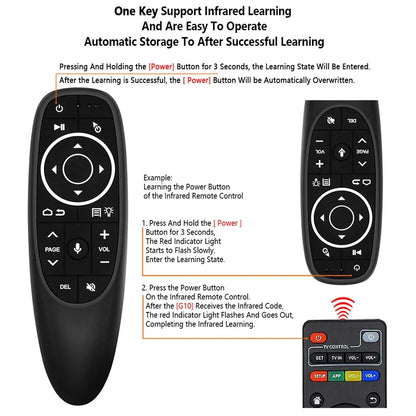 MRSVI G10S PRO 2.4G Wireless Voice Remote – Air Mouse with Backlit, IR Learning & Gyroscope for Android TV Box Control