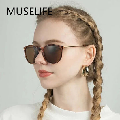 MUSELIFE 2025 Oval Small Sunglasses — Clear UV400 Classic Transparent Shades for Women