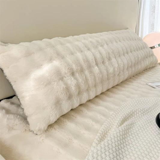Solid Color Plush Long Pillowcase – Soft Decorative Pillow Cover Without Core, Comfortable Home Decor