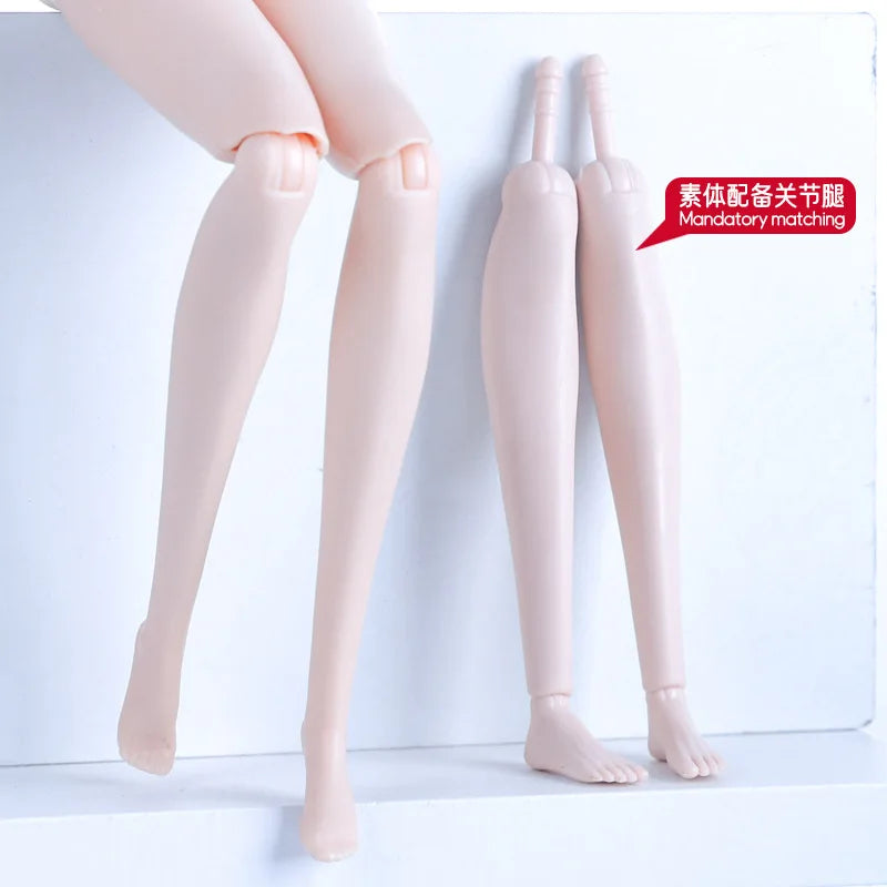 29cm 1/6 Doll Body Accessories – Flat-Foot Replacement Legs for Supermodel Dolls, DIY Dress-Up Toy in White, Normal & Tan Skin