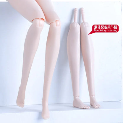 29cm 1/6 Doll Body Accessories – Flat-Foot Replacement Legs for Supermodel Dolls, DIY Dress-Up Toy in White, Normal & Tan Skin