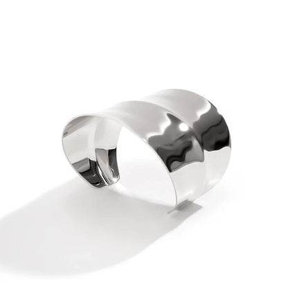 Salircon Gothic Asymmetric Wide Cuff Bracelet – Open Punk Aesthetic, Adjustable Women’s Fashion Statement Jewelry for Parties