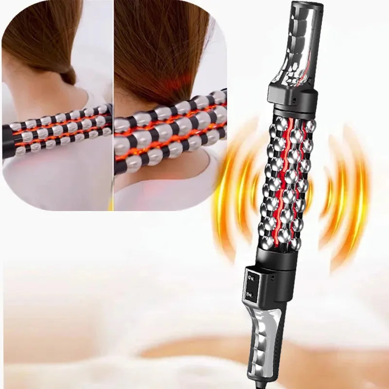 Red Light Heated Massage Device – 360 Rotating Muscle Relaxation Roller for Full Body & Anti-Cellulite Treatment