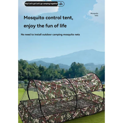 Folding Portable Mosquito Net Tent – Zippered Outdoor Mesh Bed Net for Camping & Travel