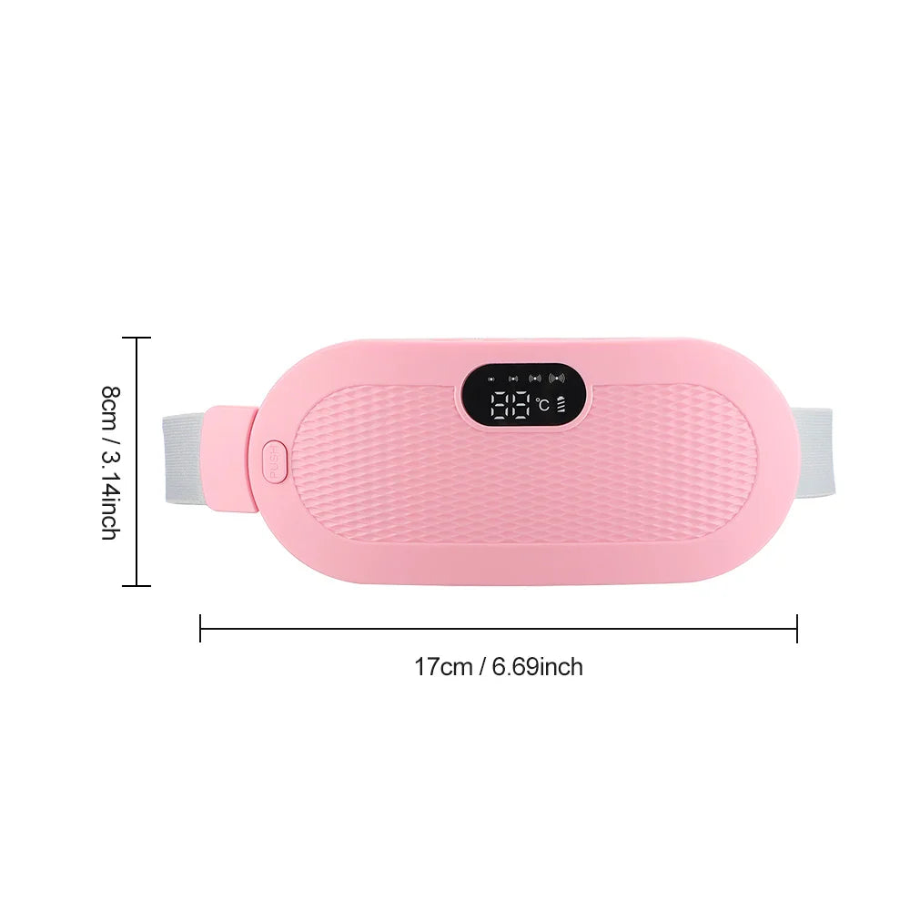 Electric Heating Pad for Women | Menstrual Cramp Relief Vibrator Belt | Abdominal Warmer & Blood Circulation Massager