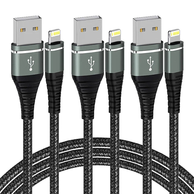 Original Lightning USB Fast Charging Cable – Nylon Braided Charger Cord for iPhone 14/13/12/11/XS/XR/8/7/6/SE
