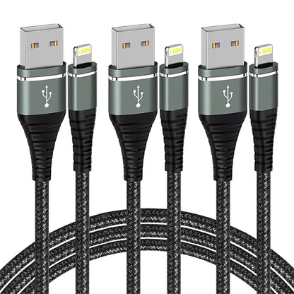 Original Lightning USB Fast Charging Cable – Nylon Braided Charger Cord for iPhone 14/13/12/11/XS/XR/8/7/6/SE