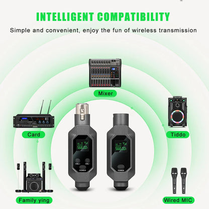 LEUS N2 UHF Wireless Microphone System – XLR Transmitter & Receiver for Dynamic Microphones