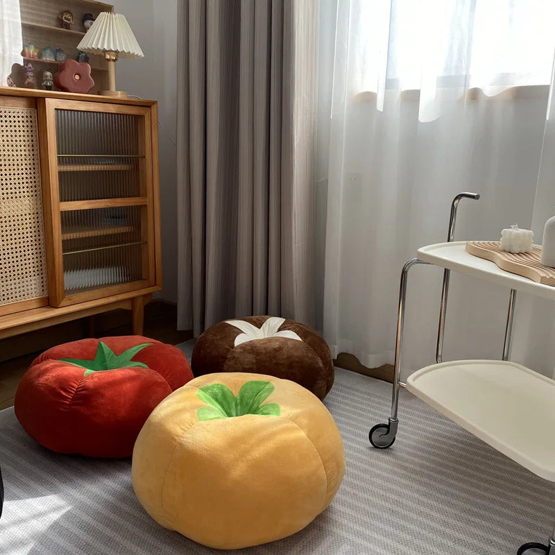 Sofa Bay Window Cushion – Cute Mushroom & Tomato Pillow for Bedroom Room Decoration, Ins Style Ornament