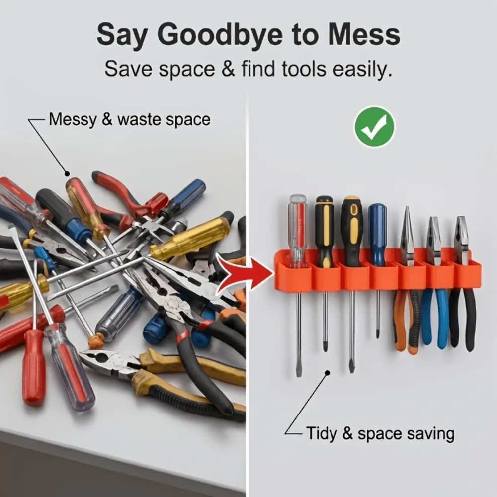 Wall-Mounted Tool Storage Rack - 2-Piece Garage Organizer for Screwdrivers & Pliers