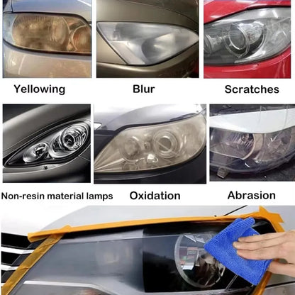 Car Headlight Restoration & Polishing Kit – Liquid Polymer Scratch Remover Repair Fluid for Clear Lens Restoration Tool