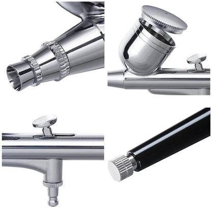 Gravity Dual-Action Mini Airbrush Spray Gun Paint Set for Nails, Makeup, Tattoos, Car Repair & DIY Art