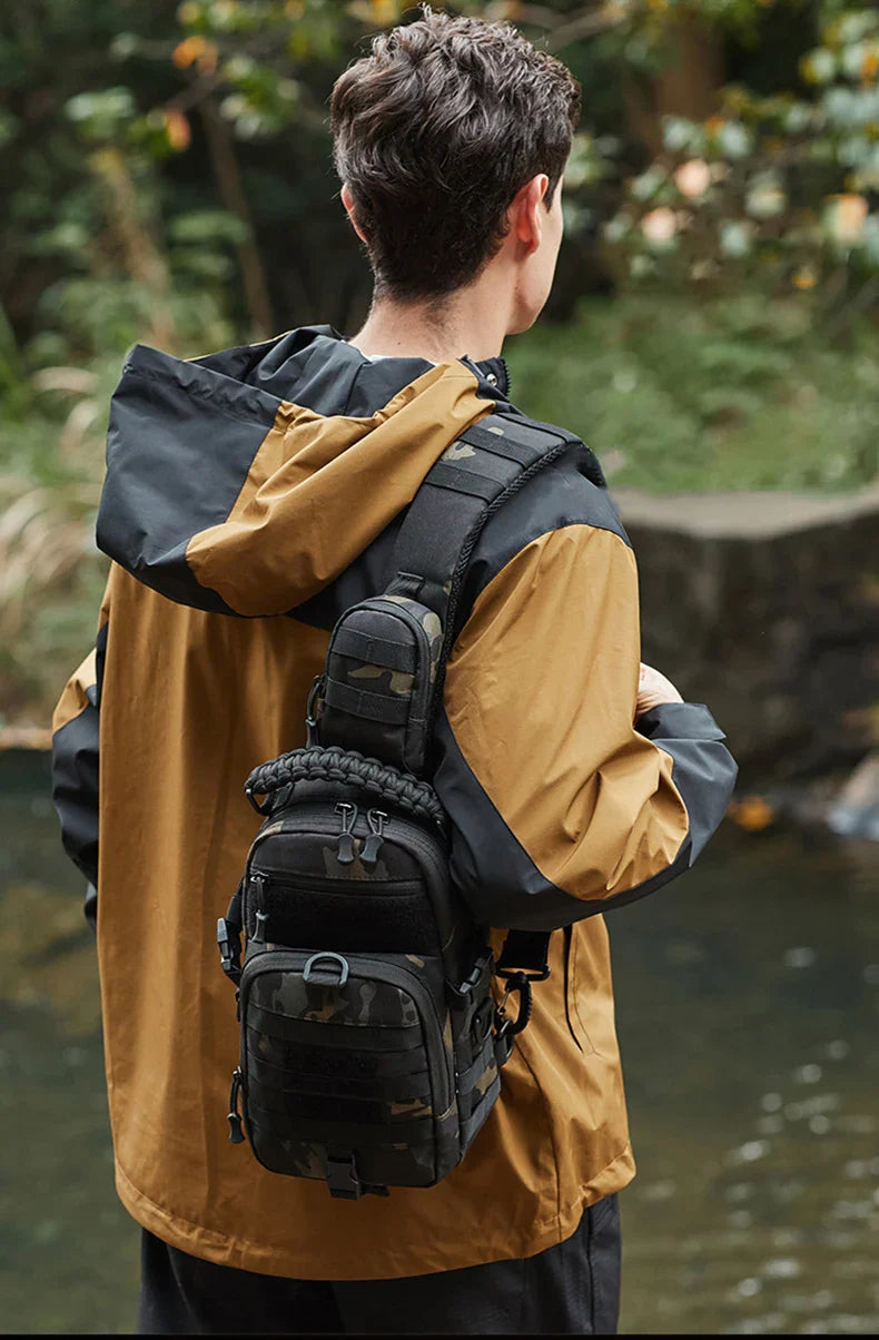 Camping Tactical Chest Bag – MOLLE Sling Backpack for Men, Outdoor Hiking, Cycling & Fishing