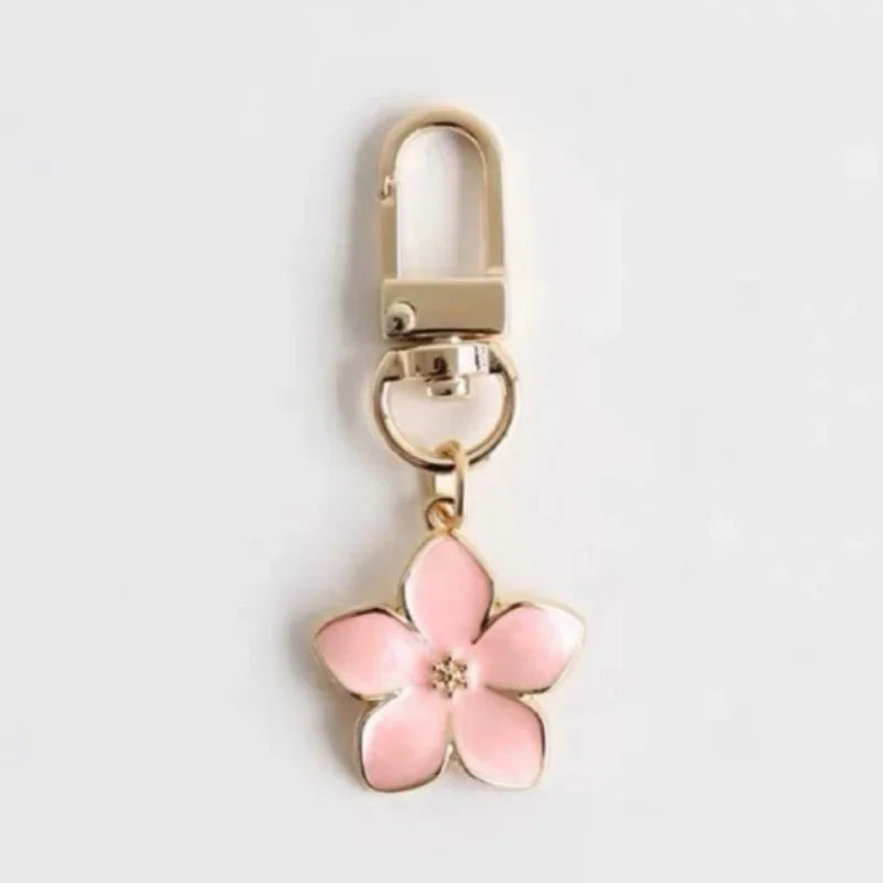 White Pear Blossom Keychain — Cute Couple Matching Keyrings & Boutique Accessories
