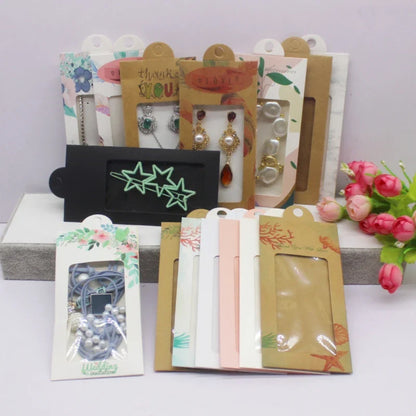 50PCS Marble Pattern Jewelry Display Boxes – DIY Window Gift Boxes with Hanger for Wedding & Thank You Gifts