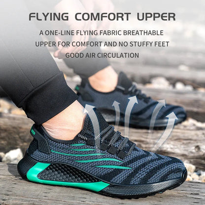 Men’s Safety Work Shoes – Lightweight Indestructible Sneakers with Anti-Puncture Protection, Durable Work Boots for Industrial & Construction Use