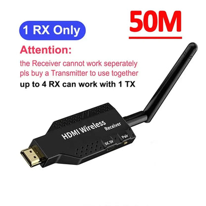 1080P 150m Wireless HDMI Extender – 1 TX to 4 Splitter, Video Transmitter & Receiver for PS4, Camera, Laptop, PC, TV, Monitor & Projector