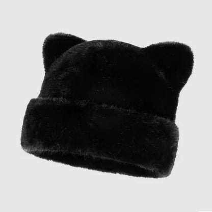 Leopard Print Plush Teddy Bear Hat – Sweet & Cute Women’s Hooded Beanie, Thick, Warm & Retro Style