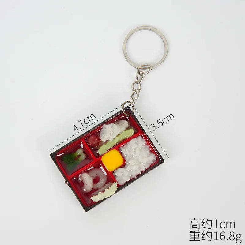 PVC Sushi Food Box Keychain – Mini Lunch Dollhouse Toy Keyring, Wholesale