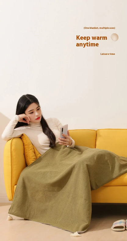 USB Electric Wearable Heated Blanket – Washable Warmer with 3 Adjustable Temperature Levels for Women