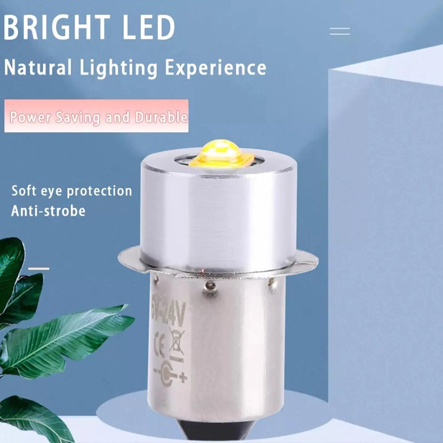 P13.5S E10 BA9S LED Flashlight Bulb - 5W White Upgrade Replacement Lamp for Maglite Torches DC6V-24V