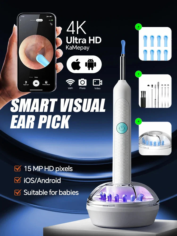 2025 Upgraded Visual Ear Wax Cleaner with Camera – Safe Earwax Removal Endoscope Tool with 5MP HD for Ear Care