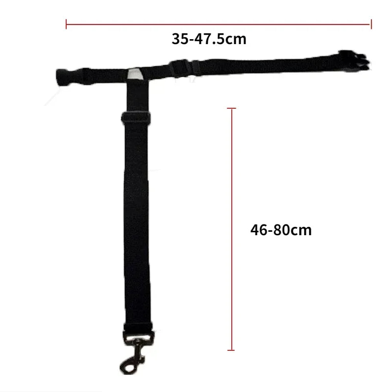 Solid Color Two-in-One Pet Car Seat Belt - Adjustable Nylon Lead Leash for Backseat Safety, Dogs Harness Collar Accessory