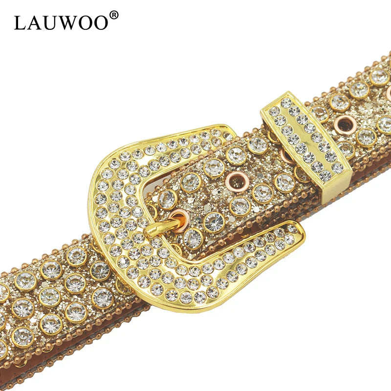 Luxury Rhinestone Belt – Diamond Crystal Studded Fashion Pin Buckle Belt for Women, Stylish Jeans Decoration
