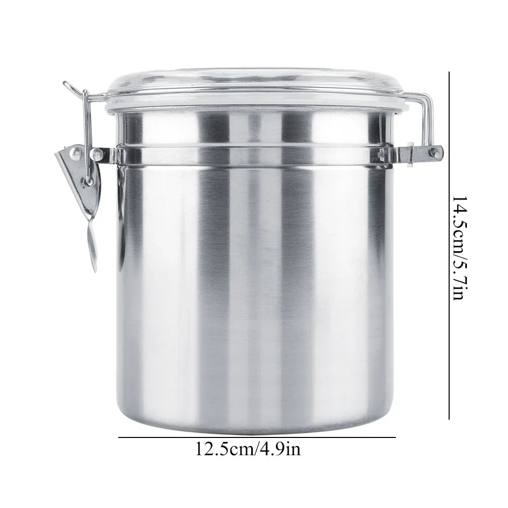 Stainless Steel Vacuum-Sealed Coffee Container – Beans Storage Jar for Home & Kitchen, 800-1800ml Options