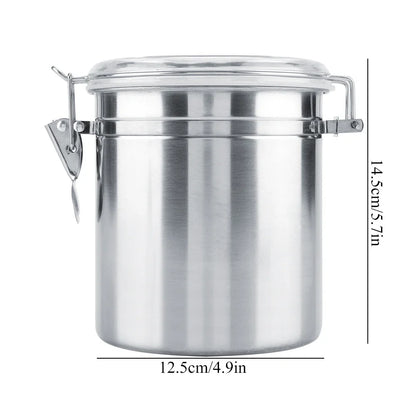 Stainless Steel Vacuum-Sealed Coffee Container – Beans Storage Jar for Home & Kitchen, 800-1800ml Options