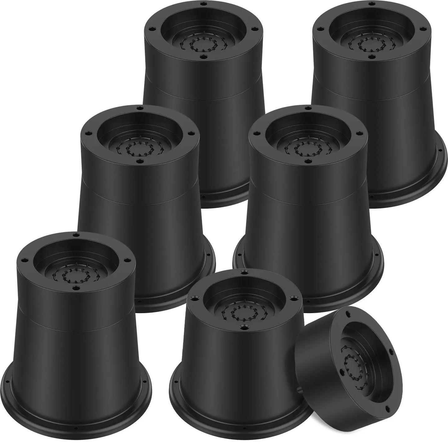 4/6Pcs Heavy Duty Furniture Risers | Round Rubber Sofa, Table, Bed, & Chair Supports Up to 6000 lbs