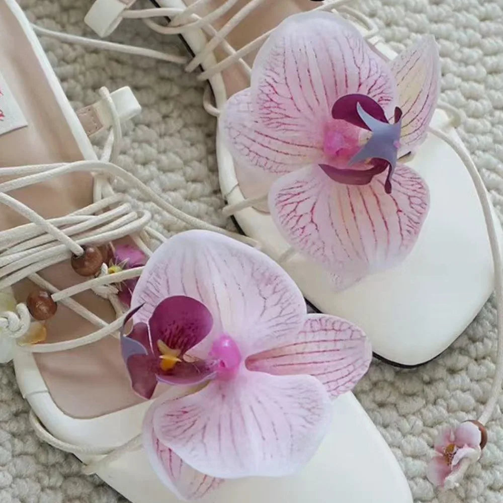 Colorful Thai Fairy Flower Shoe Buckles – Personalized Orchid Simulation Decor for Shoes