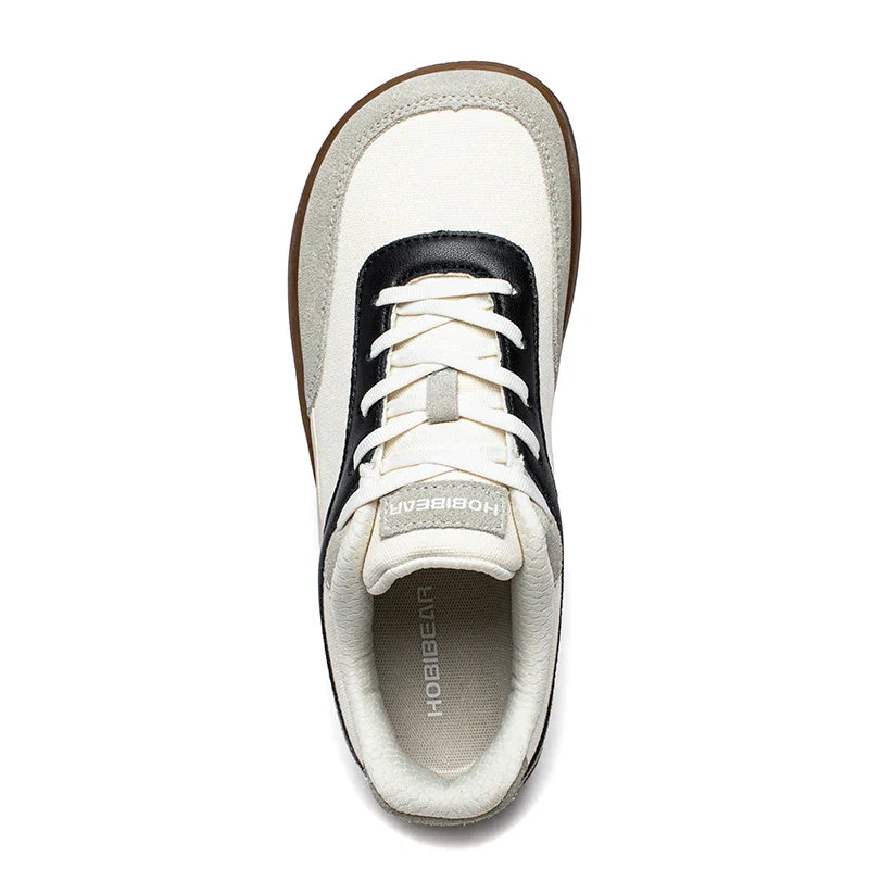 HOBIBEAR Unisex Wide-Toe Sneakers — Minimalist Lace-Up Mesh Casual Shoes, Non-Slip Comfort for Men & Women