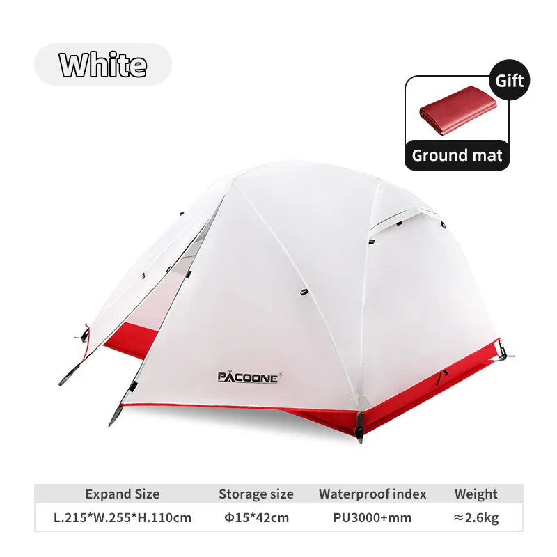 PACOONE Ultralight 20D Nylon Camping Tent – Portable Waterproof Backpacking, Cycling, Hiking, Travel & Beach Tent