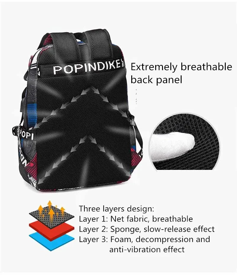 Anti-Theft Waterproof Backpack — Unisex Fabric Rucksack Travel Bag for School & Students