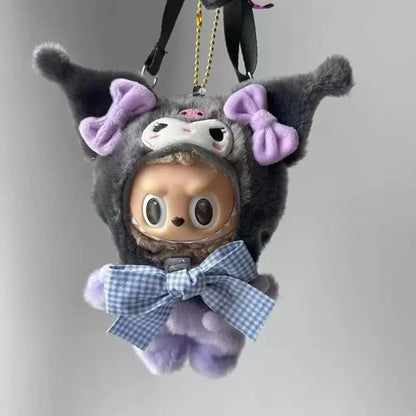 Labubu Sanrio Doll Crossbody Bag — Kawaii Anime Melody Cinnamoroll Clothing Pendant, Cute Cartoon Toy Gift