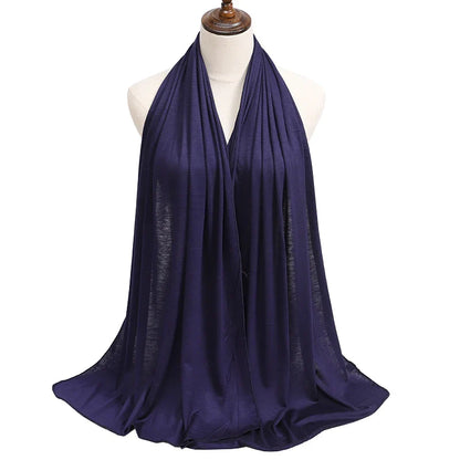 Women's Modal Cotton Jersey Hijab - Soft Solid Color Muslim Headscarf for Ramadan & Everyday Wear