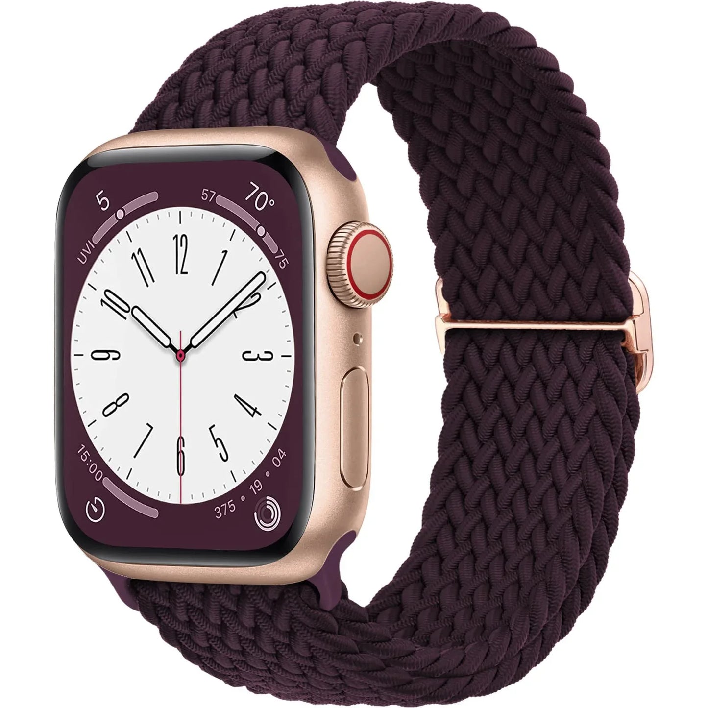 Braided Solo Loop Apple Watch Band – Adjustable Nylon Strap for iWatch Series SE, 4–8 & Ultra (40mm–49mm) Bracelet Wristband