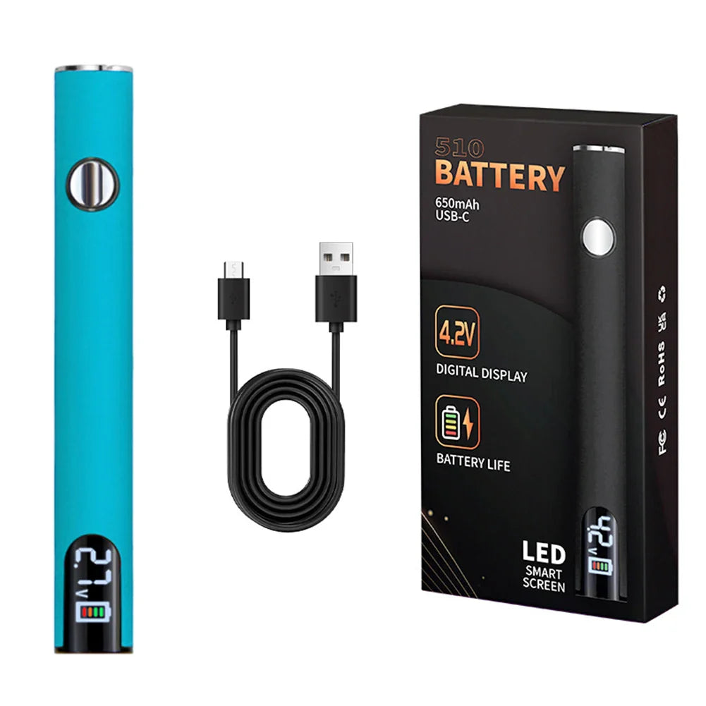 510 Thread 650mAh Smart Battery Pen – USB Rechargeable Mini Power Tool for Cartridge & Soldering Repair Welding Kit