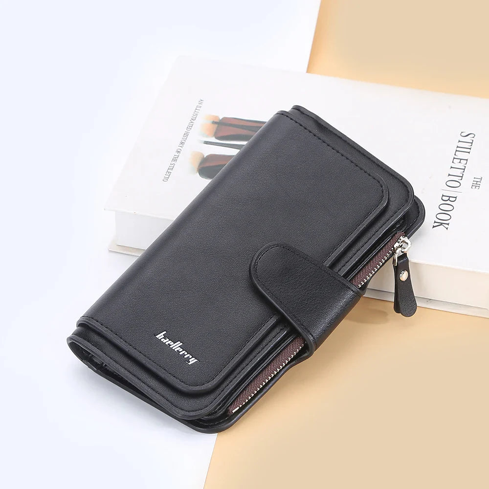 2024 Women’s Long Wallet – Custom Name Engraving, 15 Card Holders & Zippered Classic Purse