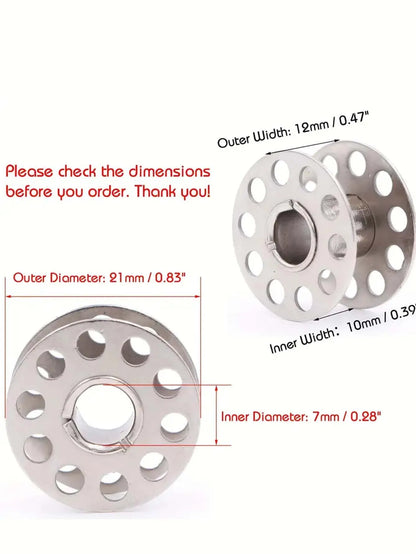 Stainless Steel Sewing Machine Bobbins - 12/24-Piece Metal Bobbins for Brother Sewing Machines