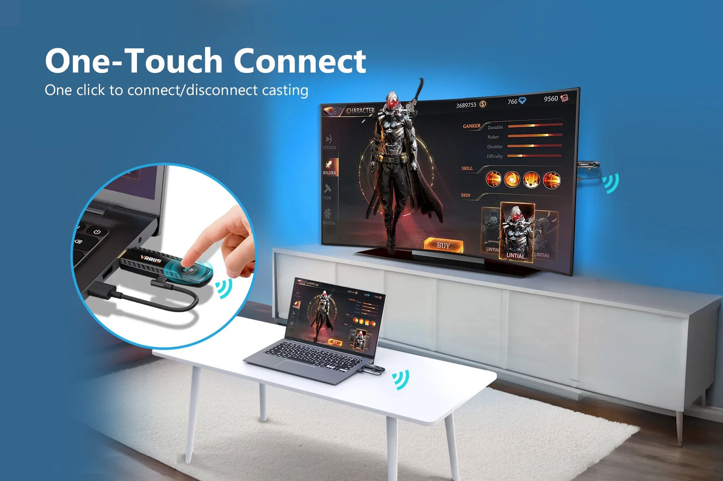 100M Wireless HDMI Video Transmitter & Receiver – Screen Mirror Adapter for Camera, PC to TV