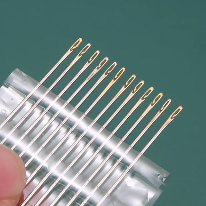12/24/36Pcs Blind Needle Side-Hole Sewing Needles – Stainless Steel Threading Set for Elderly, DIY Hand Sewing & Household Apparel Repair Tools