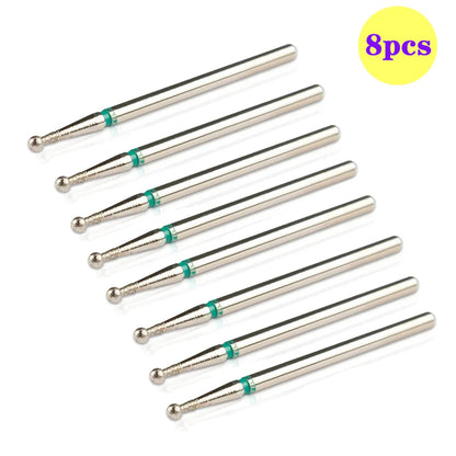 8pcs Diamond Nail Drill Bit Set - Rotary Electric Milling Cutters for Pedicure, Manicure, Cuticle Burr & Nail Tools Accessories