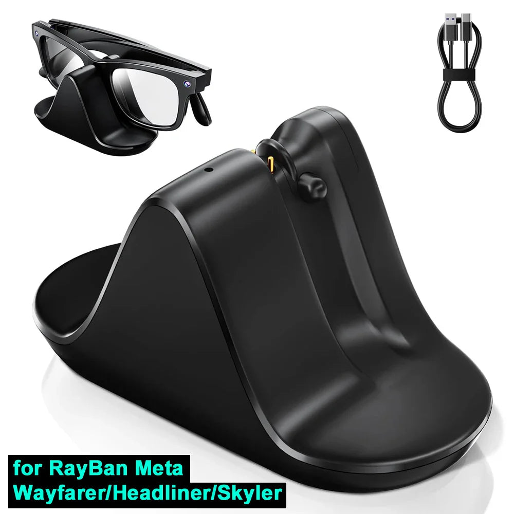 Mini Charging Dock for Ray-Ban Meta Smart Glasses – Portable USB-C Stand for Wayfarer, Headliner & Skyler Models