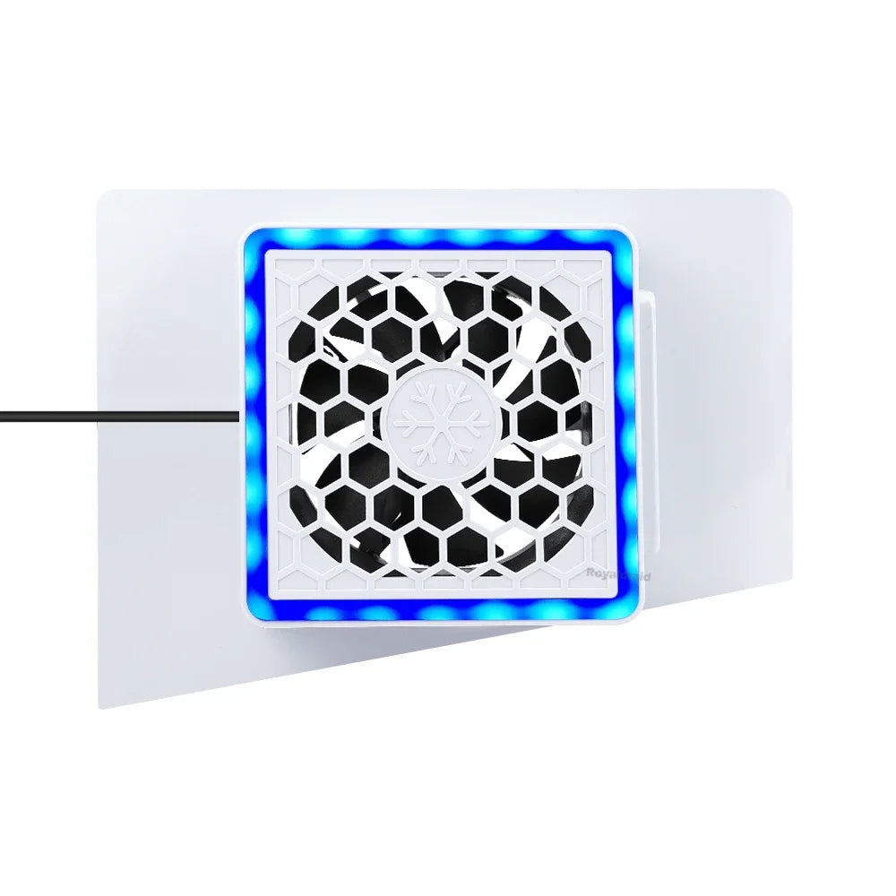NEW Side-Mounted Cooling Fan for PS5 Slim – LED Light & 2 USB Ports Game Console Cooler Accessory
