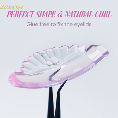Lomansa 5 Pairs C Curl Silicone Eyelash Perm Pads – Sticky Lifting Rods & 3D Eyelash Curler Accessories Makeup Tools