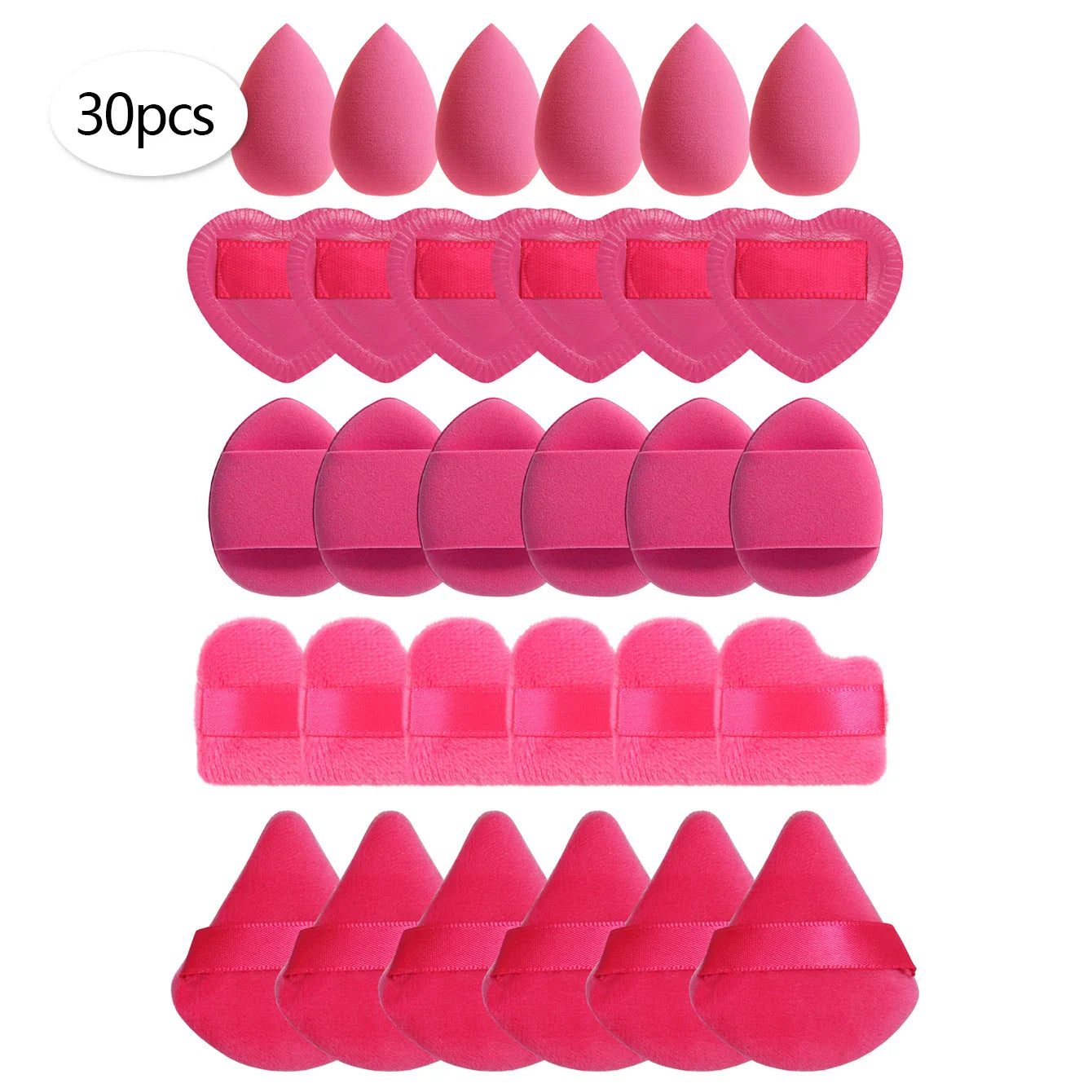 15/30/60 Mini Makeup Sponges – Beauty Powder Puff for Concealer, Liquid Foundation & Face Cosmetics